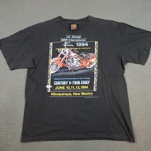 Vintage 3D Emblem Shirt Mens XL IMMI Indian Motorcycle Rally 1994 Albuquerque NM